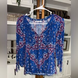 Floral Blue Women's Top